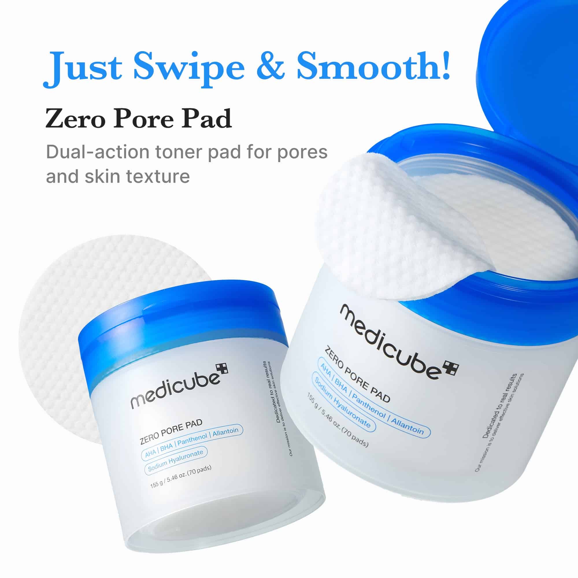 Medicube Zero Pore Pads open jar and dual-textured pad